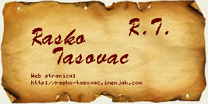 Raško Tasovac vizit kartica